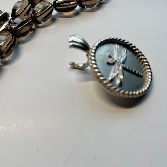 Lucas Robert Smoky Quartz Necklace with Dragonfly Enhancer - Picture 5 of 10